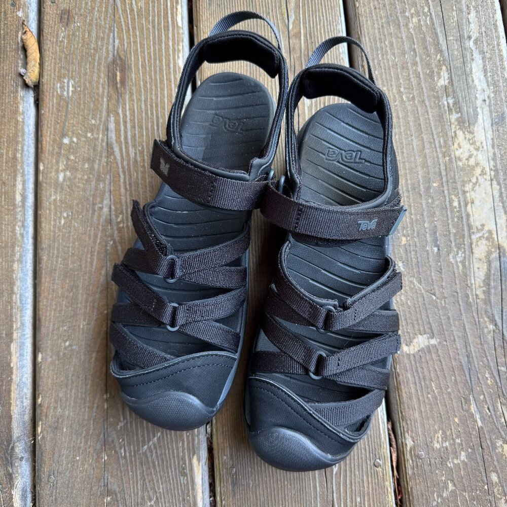 TEVA Black Tirra Sport Closed-Toe Hiking Sandal in Women's US 9.5 / EU 40.5